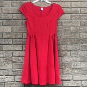 Old Navy fit and flare red dress